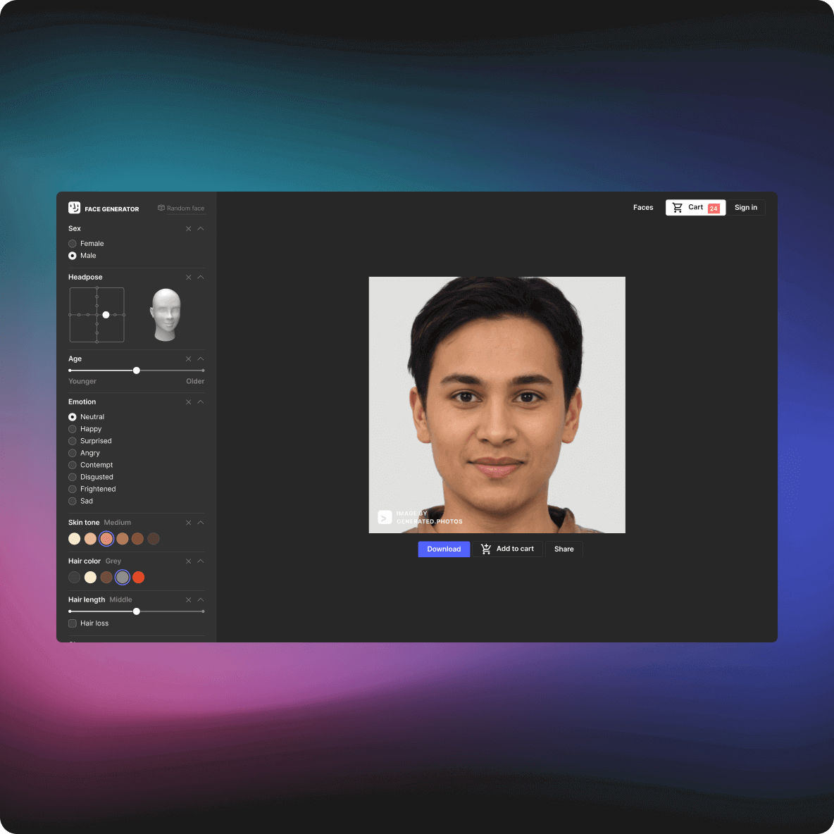 Face Generator preview
